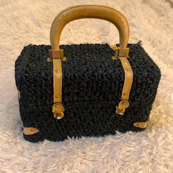 tano of madrid Handbags - Vintage Tano of Madrid, Black Straw Purse